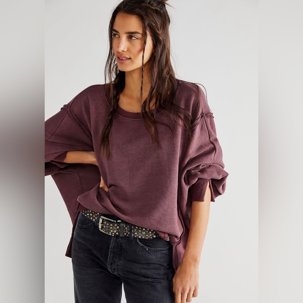 ONE LEFT! ONE TIME FLASH SALE!!! NWT Free People Camden Pullover in Brandywine - Picture 3 of 4